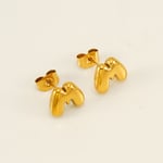 Gold color / 1 Pair Simple Series Elegant Letter M Titanium Steel  Gold Color Women's Stud Earrings Picture13